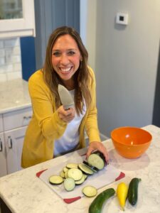 woman chopping vegetables