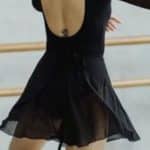 Photo of a ballerina twirling, captured with her back to the camera.